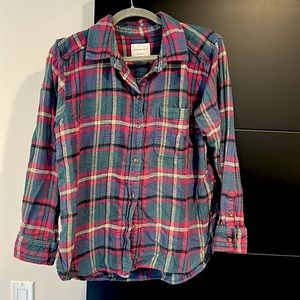 Women’s small American eagle pastel faded flannel boyfriend fit
